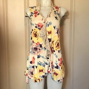 Weston Wear Floral Sleeveless Blouse Sz Large